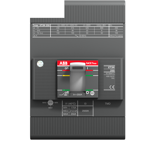 1SDX005525R1 ABB - XT3N 250 TMD 250-2500 3p F F + Acc 12-Month Warranty